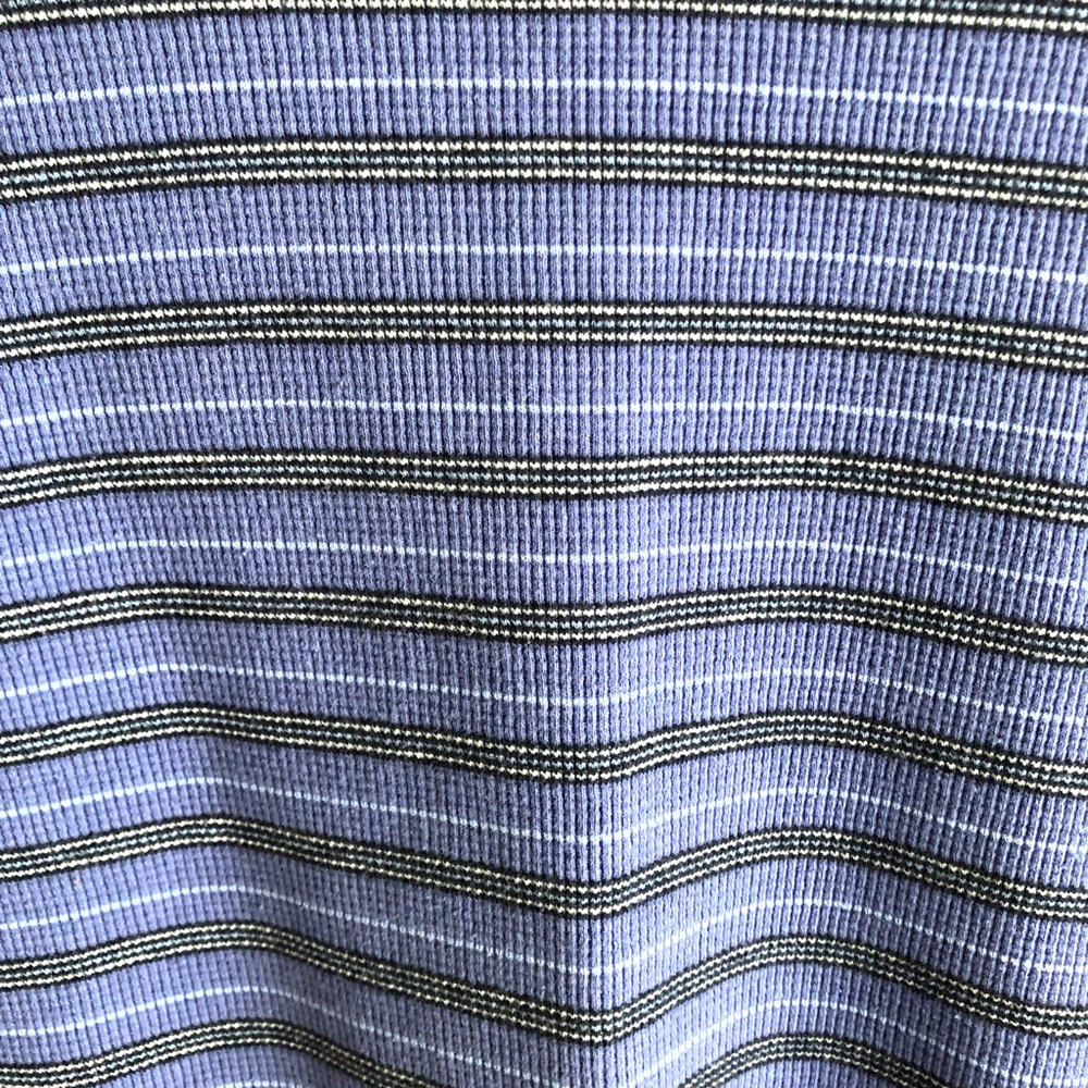 Northern Reflections Waffle Knit Striped Tee Large Purple - Picture 3 of 9